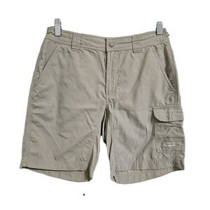 Columbia Quick Dry Cargo Shorts Womens 6 Tan Nylon 7" Ins Outdoor Hiking Casual
